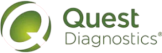 Green Q emblem with Quest Diagnostics wordmark