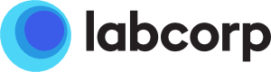 Labcorp logo with blue circle design.
